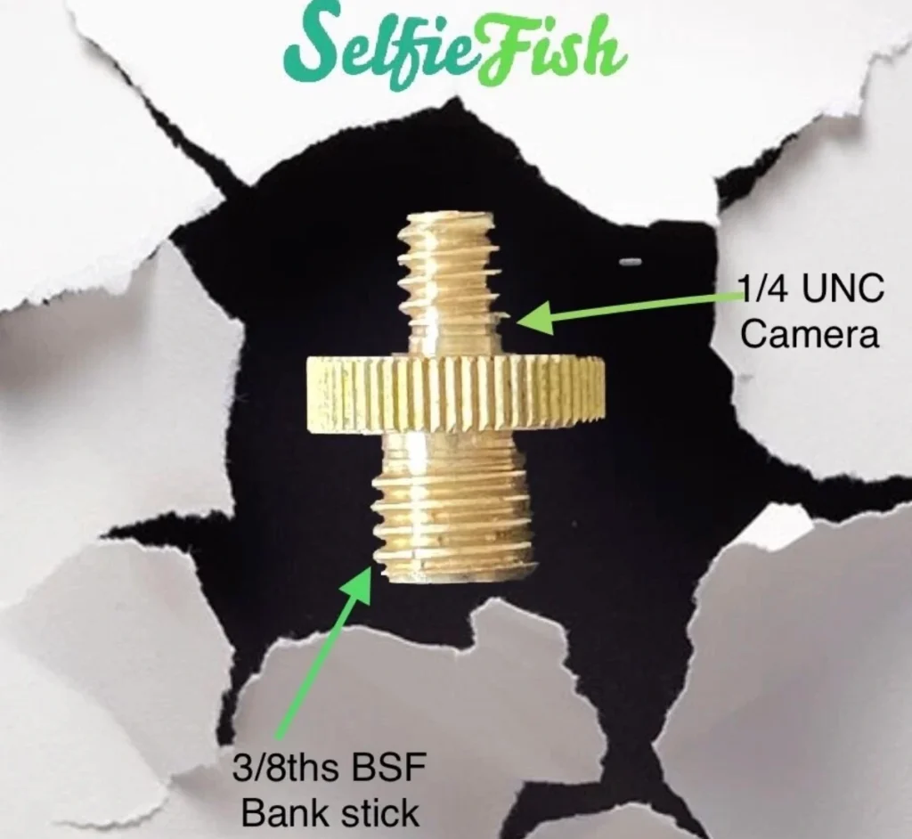 BRASS BANKSTICK CAMERA ADAPTER ,DIGITAL CAMERA ETC,3/8 BSF BANK STICK - SELFIE FISH PRODUCT